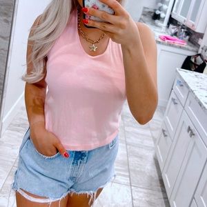 vintage baby pink halter top